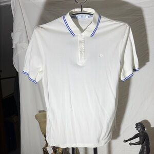 Southern Tide White Polo with Blue Stripe Trim